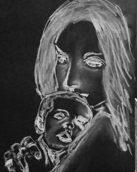 "Silent Night" Conte sketch: Ronald Raab, CSC